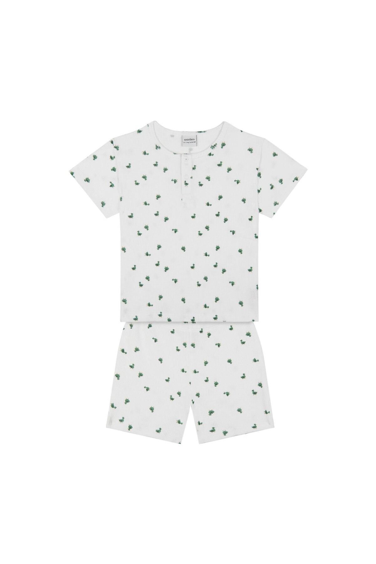 Antebies-Little Duck Patterned Shorts Pajama Set 2