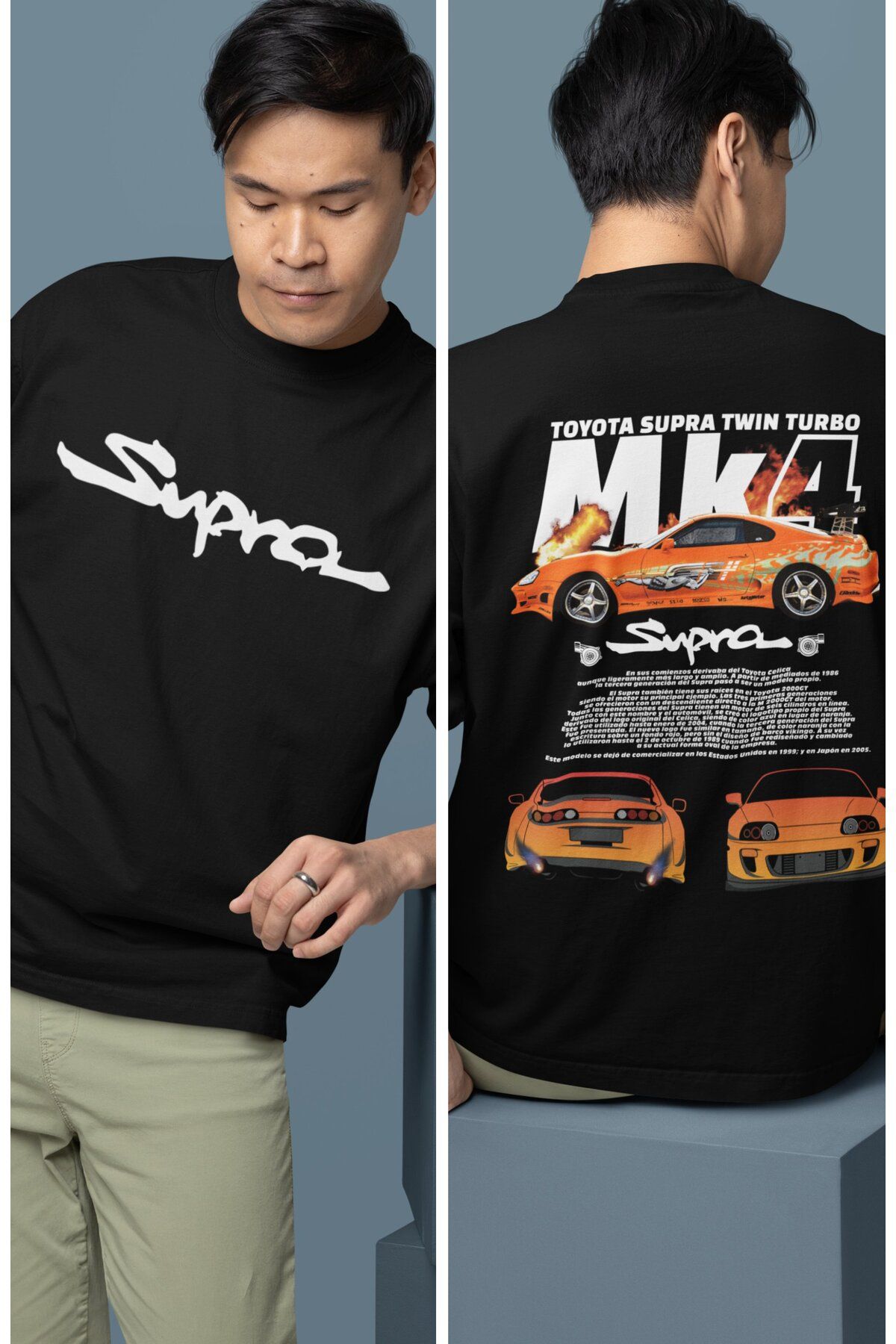 Fuddy Moda Oversize Toyota Supra MK4 S rt Bask l Ti ort Erkek Kad n Araba Temal Couple T shirt Fiyat Yorumlar Trendyol