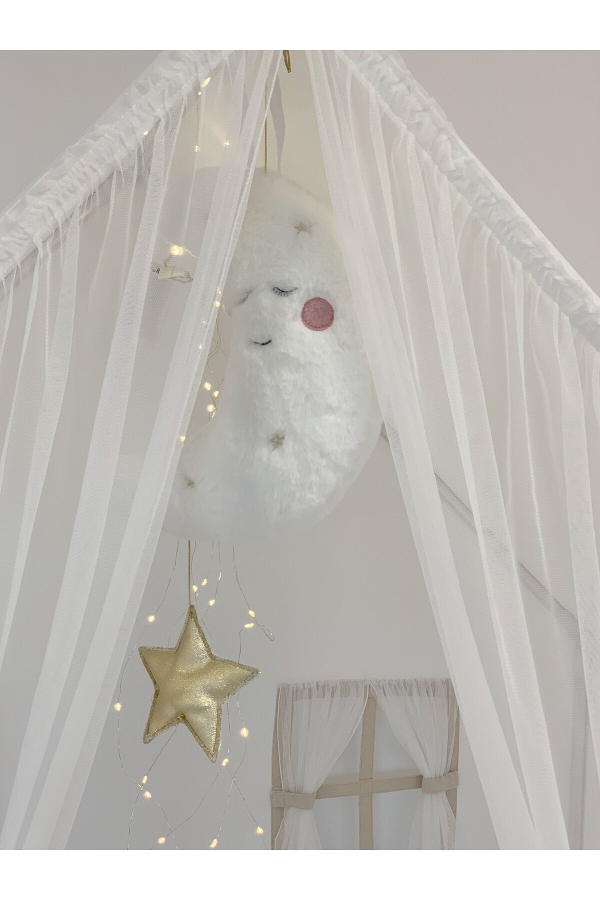 PAMUKA Beyaz Perdeli Montessori Oyun Evi+Oyun Halısı fotoğrafı 3 (önizleme)