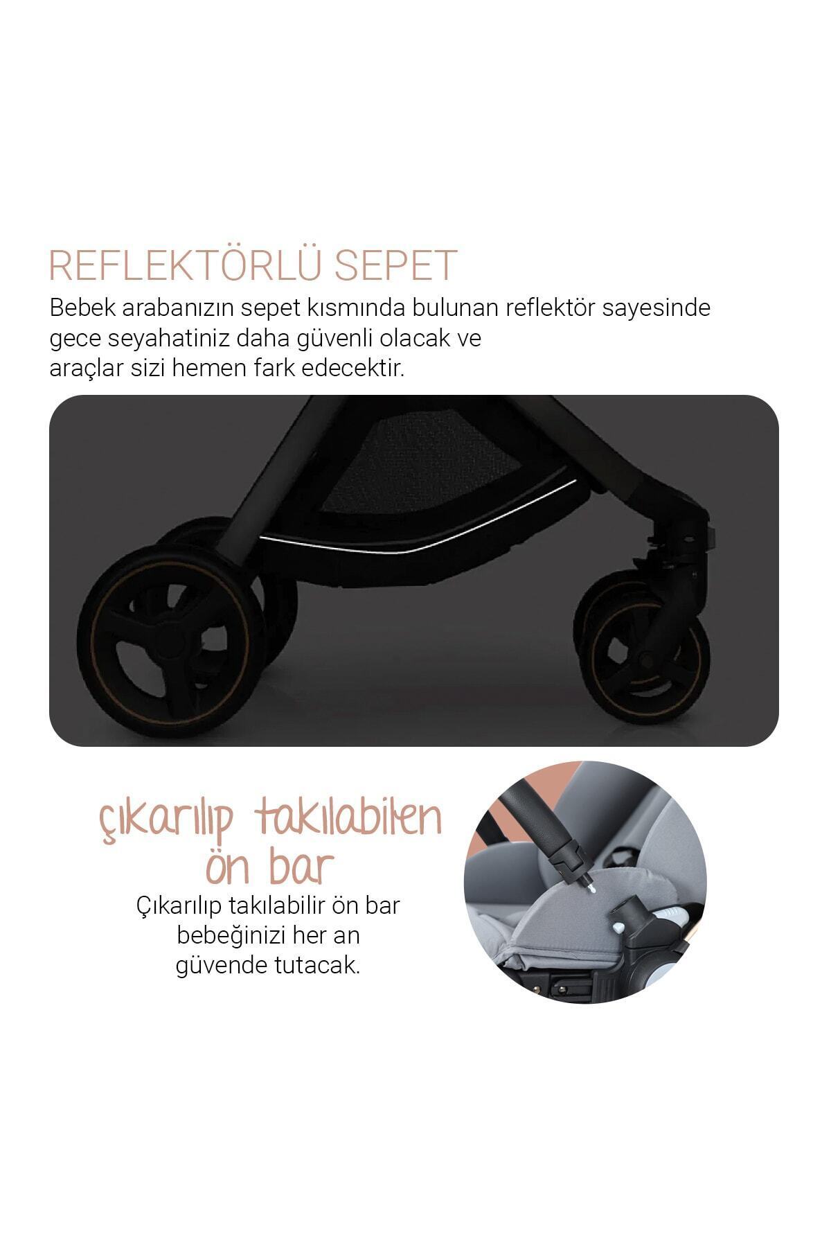 Huggy Revo 5 In 1 Çift Yönlü Travel Sistem Bebek Arabası Siyah fotoğrafı 5 (önizleme)