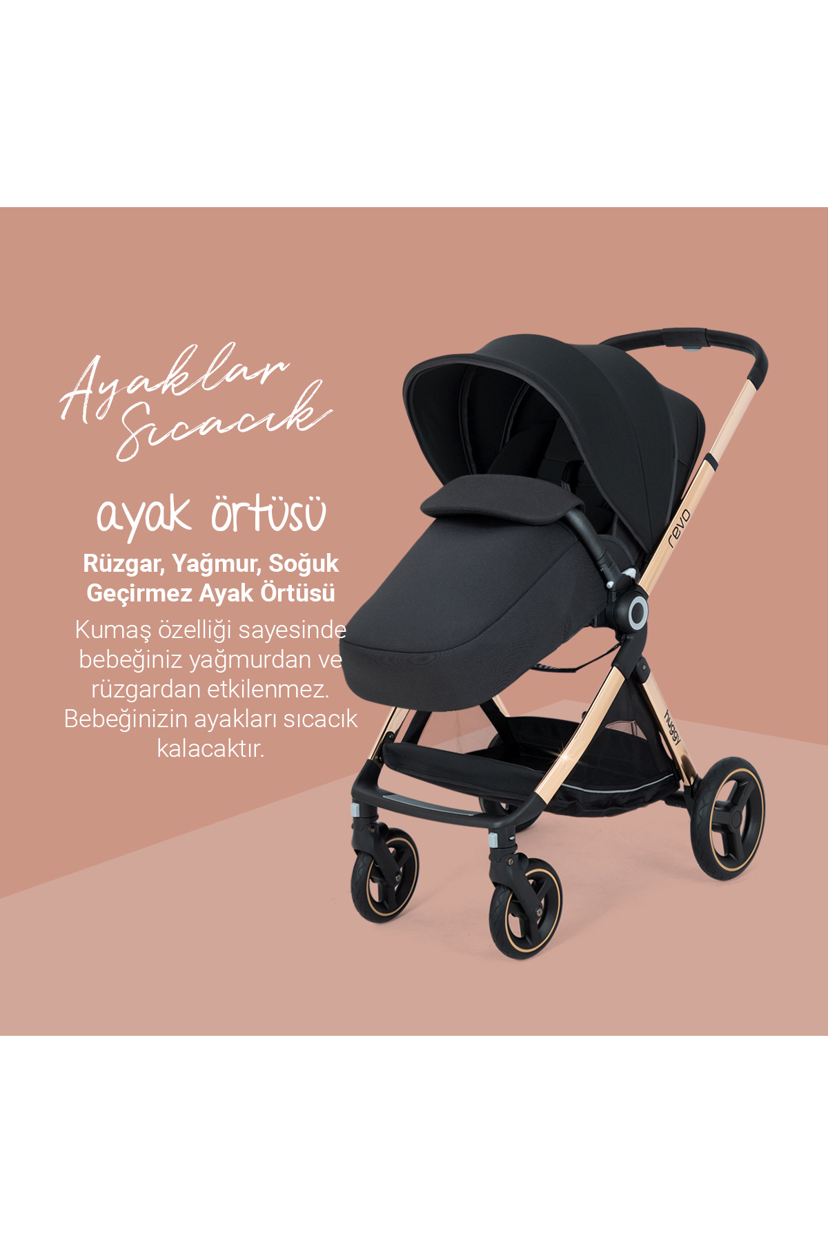 Huggy Revo 5 In 1 Çift Yönlü Travel Sistem Bebek Arabası Siyah fotoğrafı 6 (önizleme)