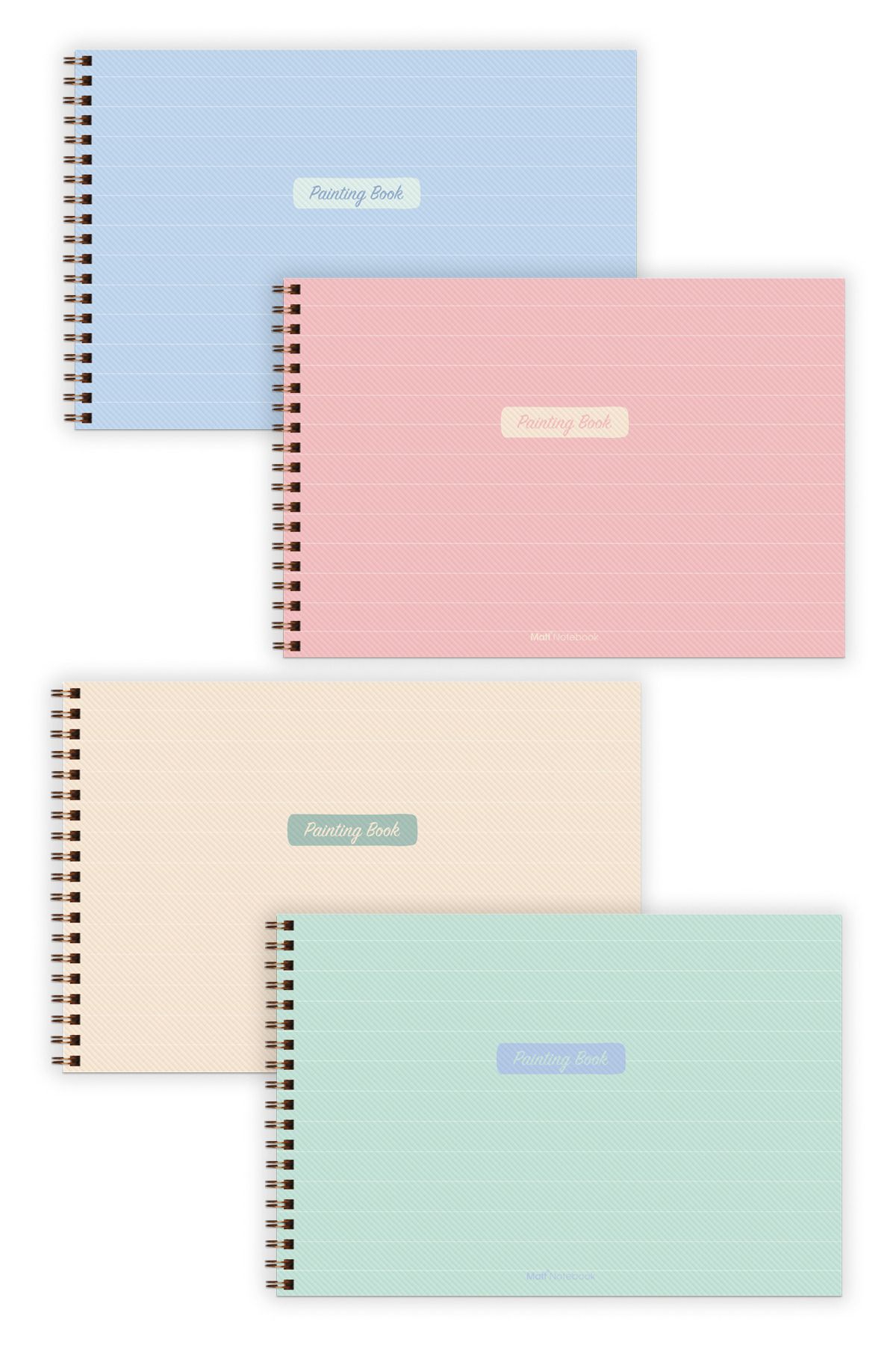 Matt Notebook-17x25 Set of 4 Picture Books 20 Sheets 150 Grams Small Size 4