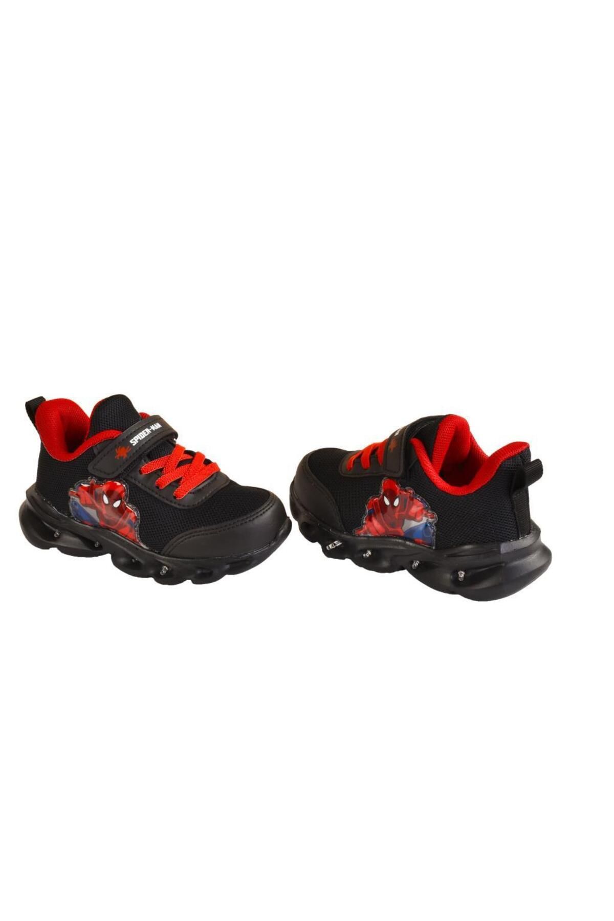 Erkek Çocuk Mavi / Siyah Işıklı Spor Ayakkabı Hafif Sneaker