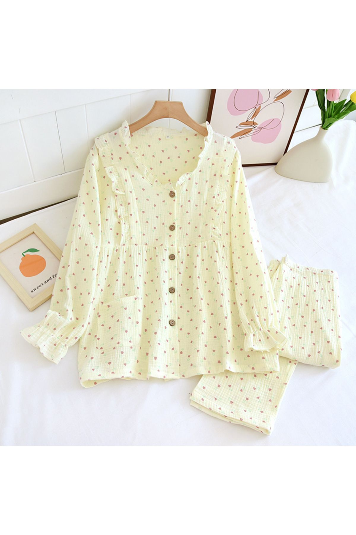 Global-Organic Cotton Muslin Fabric Pajama Set 1