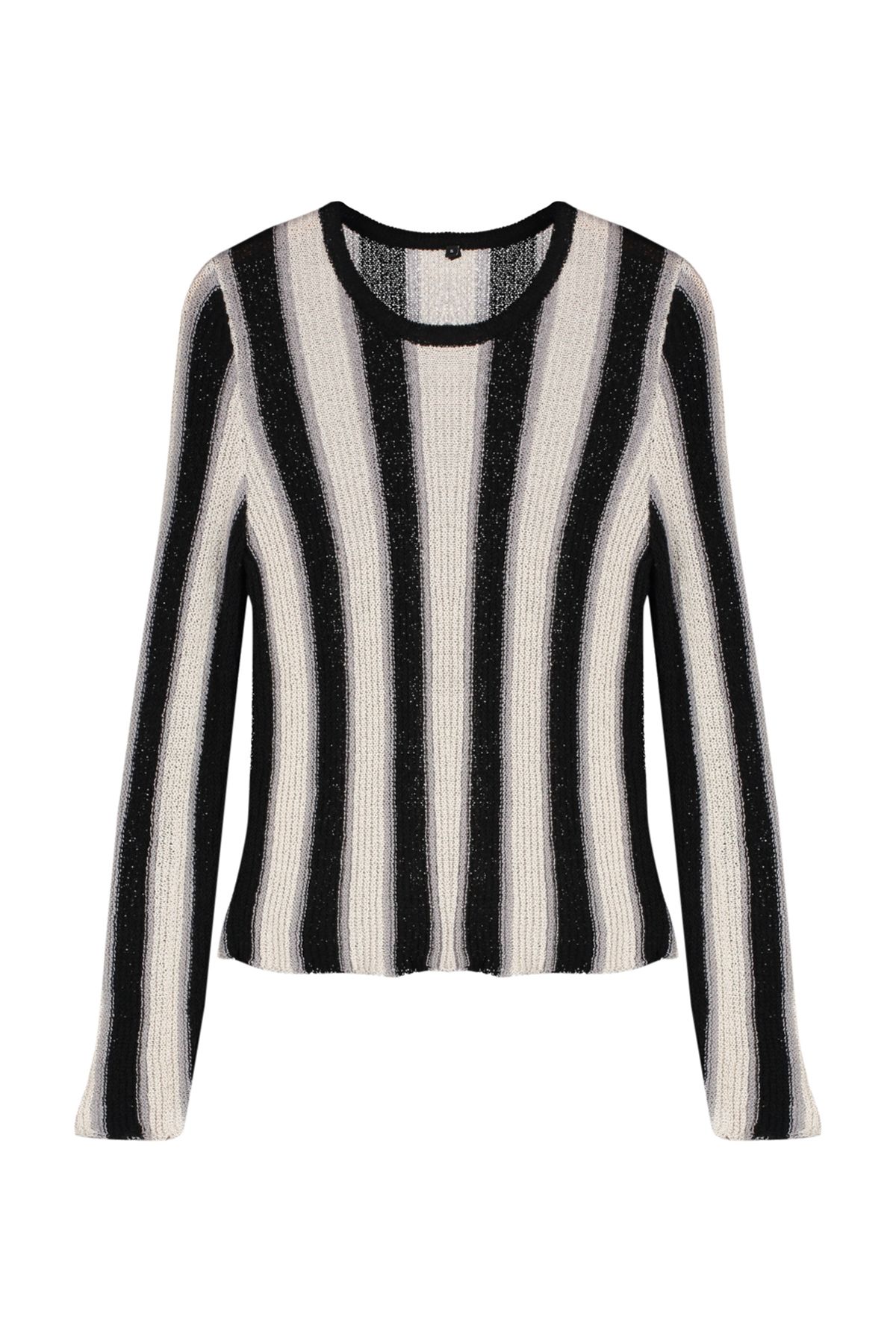 Trendyolmilla  Siyah Pamuklu Renk Bloklu İnce Triko Kazak TWOAW25KZ00015 - Görsel 6