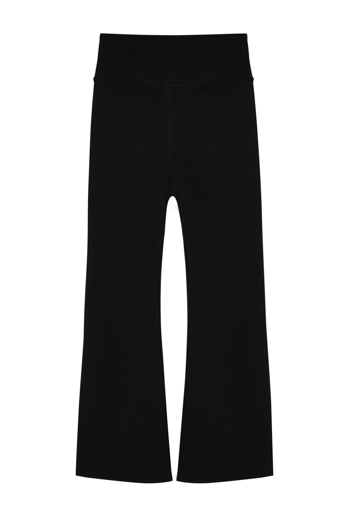 Trendyol Curve-Yoga-Sportstrumpfhose aus weichem Stoff mit spanischem Bein – Schwarz mit Pinsel TBBSS24AY00004 8