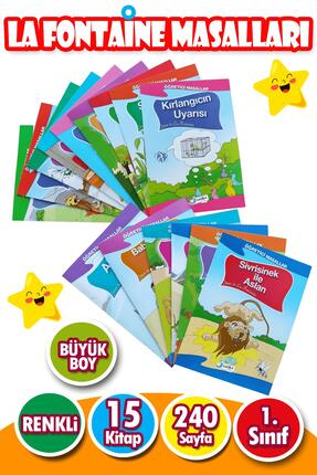 Harika Kitap La Fontaine Masalları Seti 1. Sınıflar Için Büyük Boy Resimli 15...