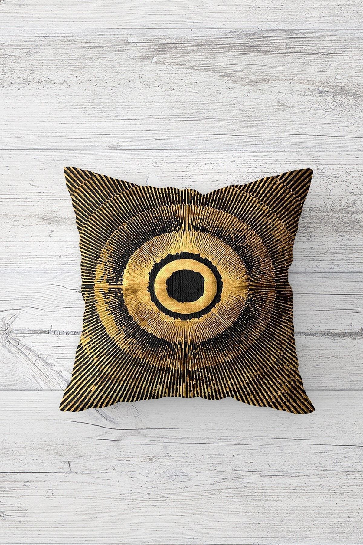 on the clouds-Gold Fractal Patterned Hidden Zippered 4 Pieces Throw Pillow Cover Set - Sofa and Pillow Set 2