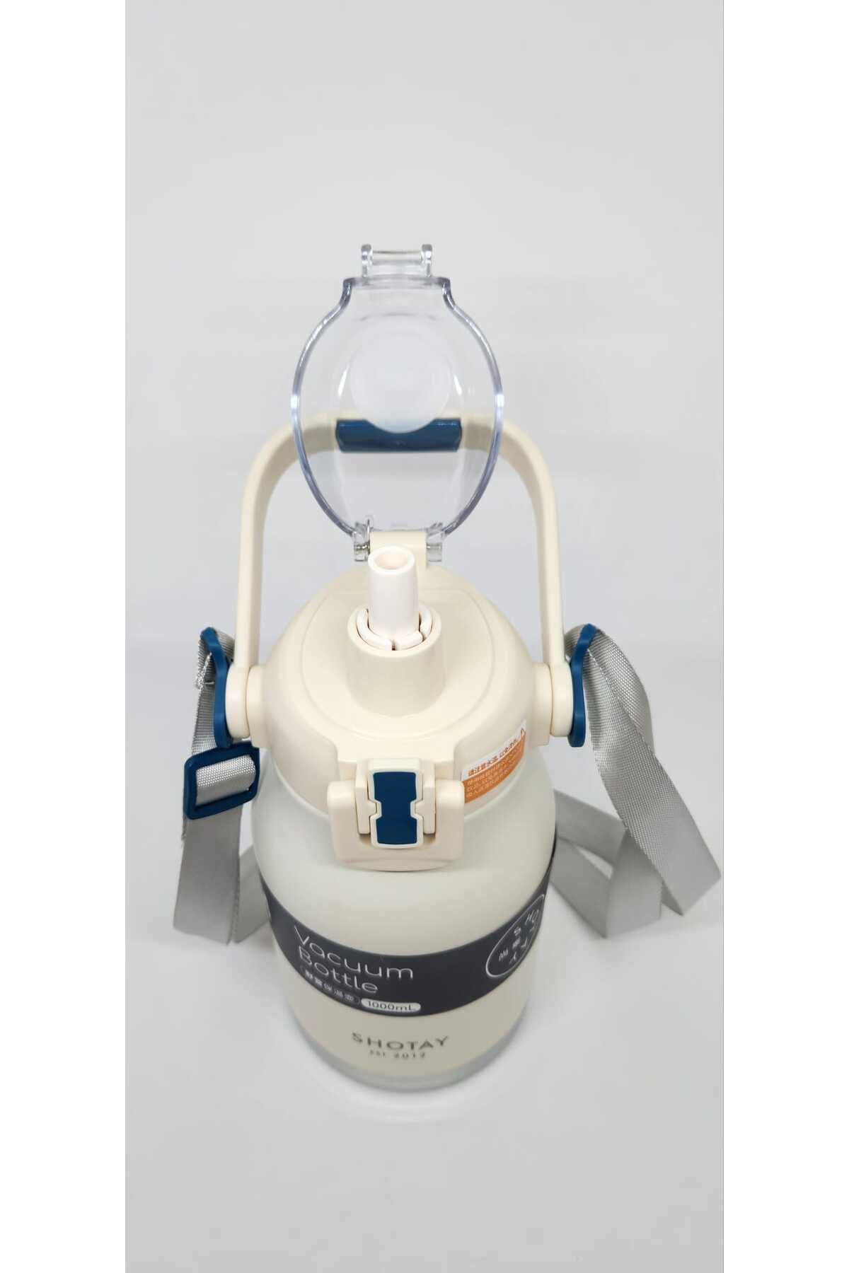 Shotay-ST-8250 Model with Handle and Strap 1000ml Water Bottle with Straw and Straw Cream Phone Holder 2 Different Uses 5
