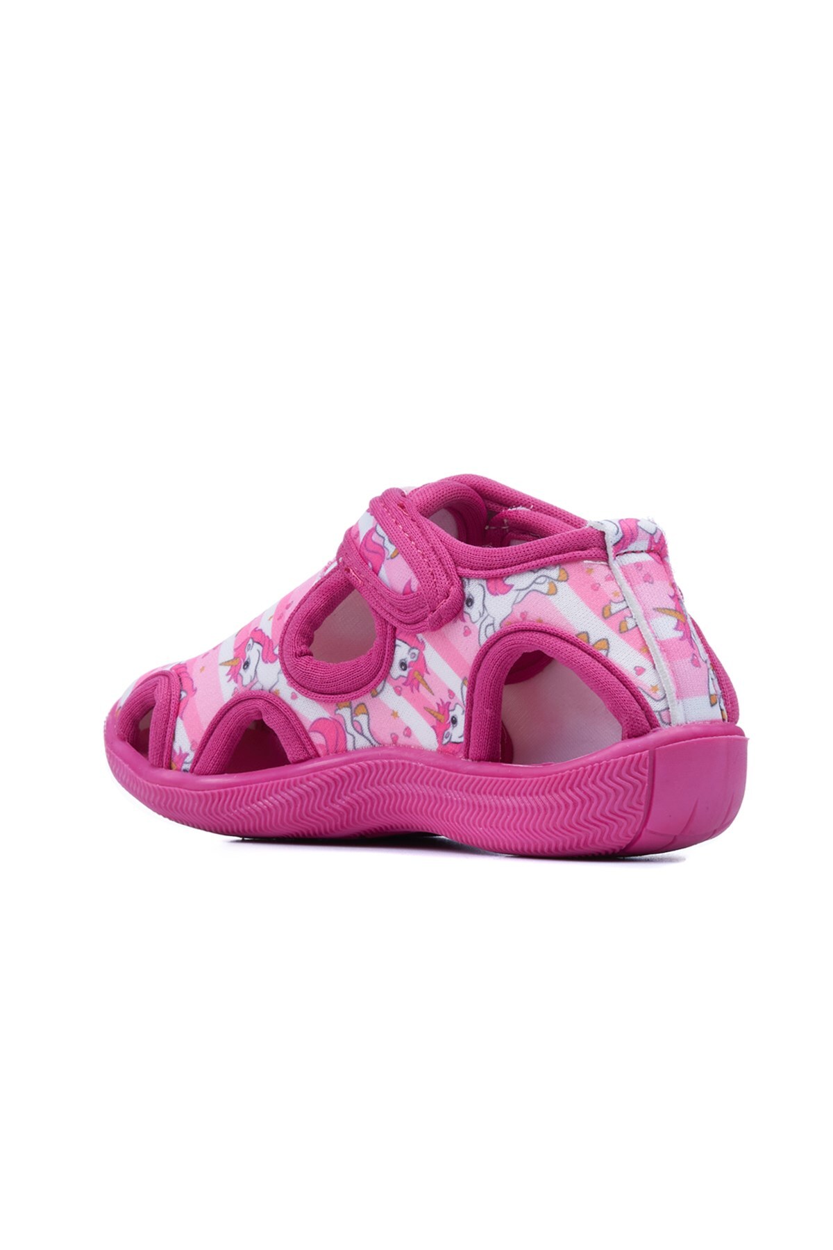 Günlük Unisex Çocuk Aqua Fuşya Sandalet Esnek Kaymaz Taban Cırtlı Yazlık Deniz Kreş Ayakkabı 141 3