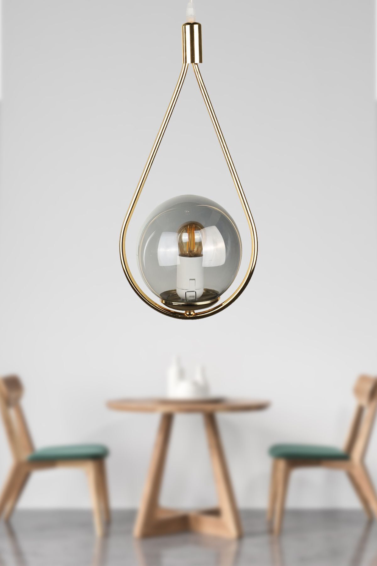 Mexico Single Chandelier Gold Plated Smoked Glass