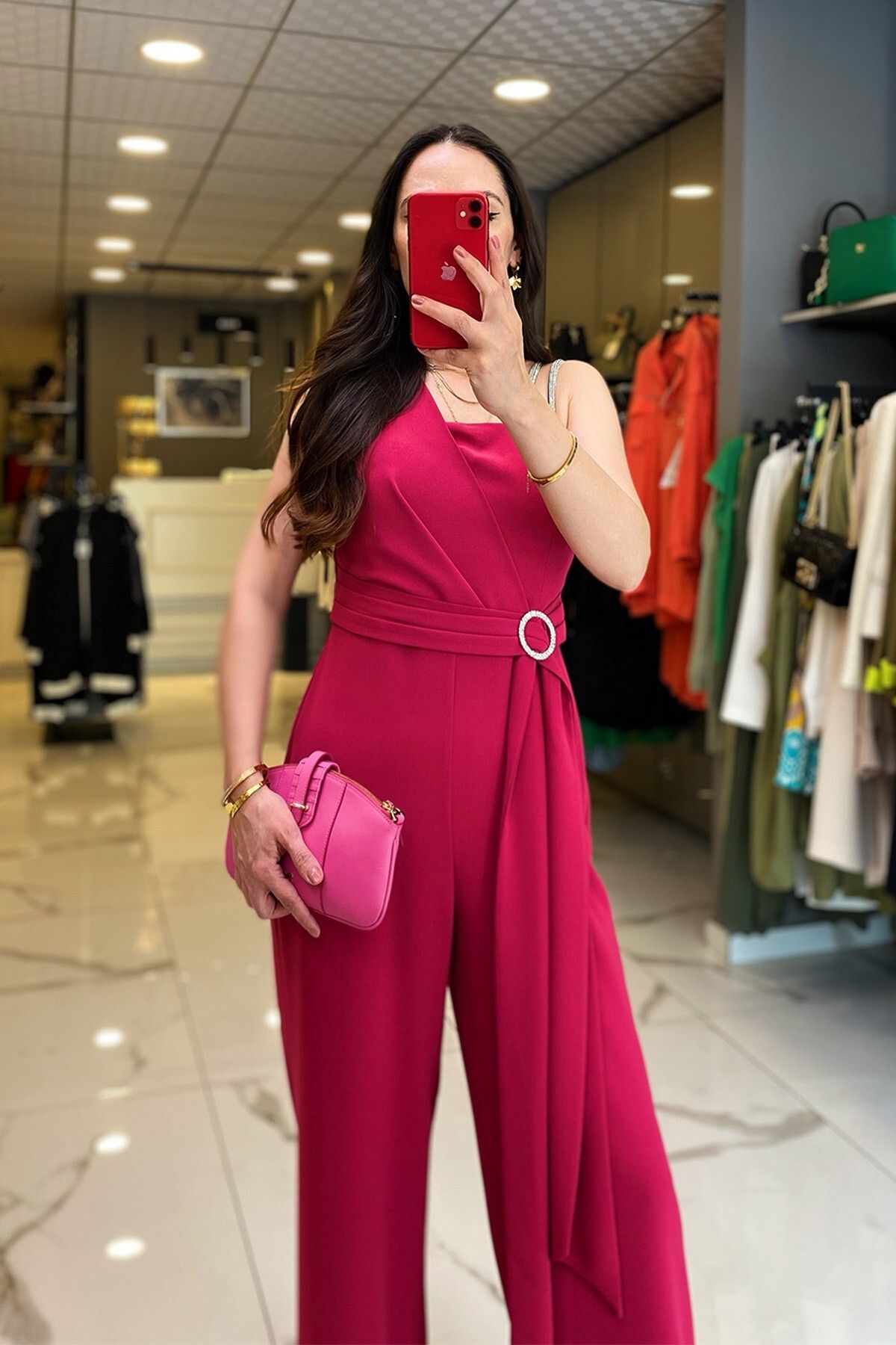 سرهمی صورتی زنانه لباس MI FUCHSIA BROOCH به تفصیل بسیاری از های پرشور اورجینال Vosse