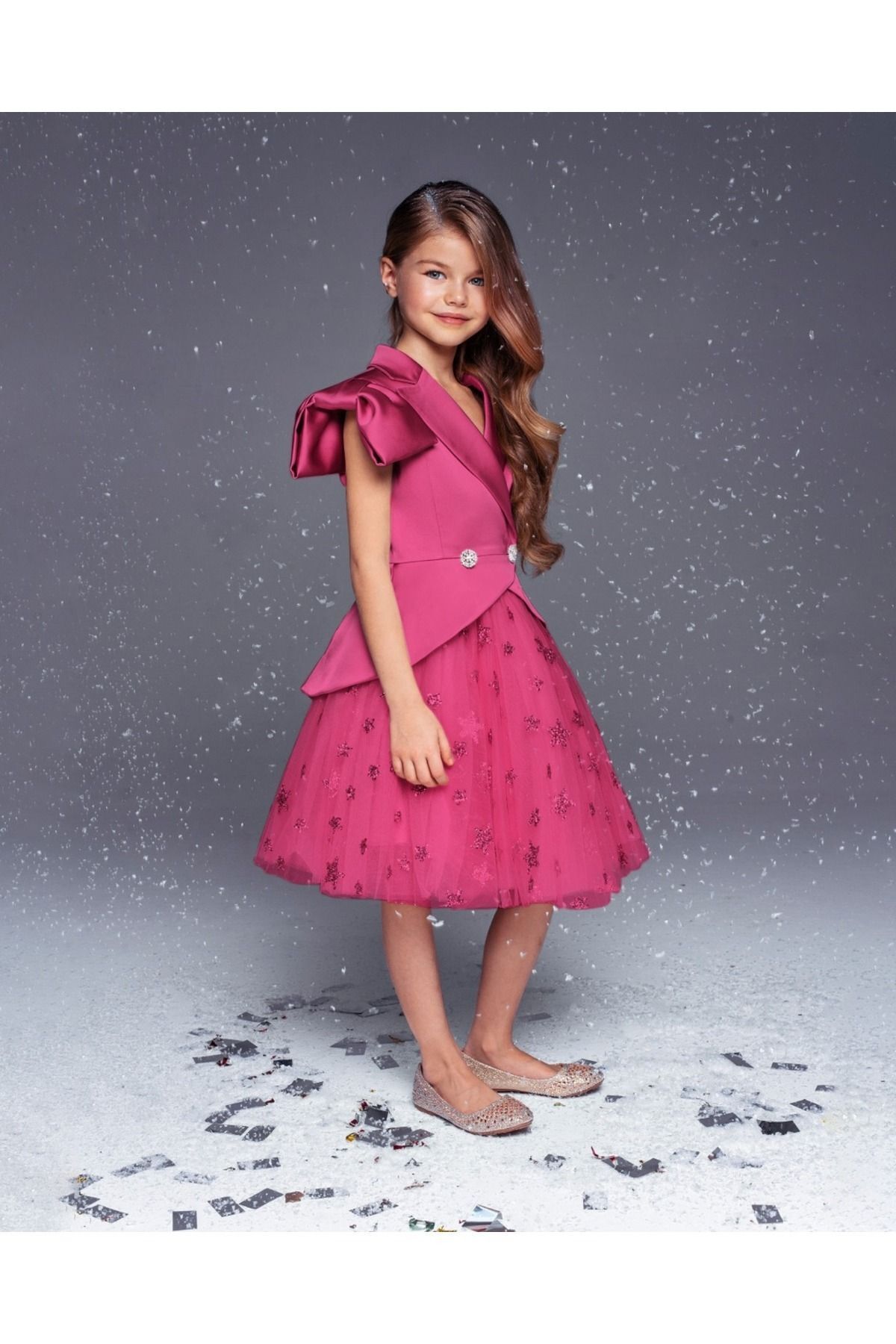 By Feyza Kids Collection КОМПЛЕКТ ВЕЧЕРНЕЕ ПЛАТЬЕ, КУРТКА И ЮБКА ДЛЯ ДЕВОЧКИ TYC0EDQTKN170275563277795