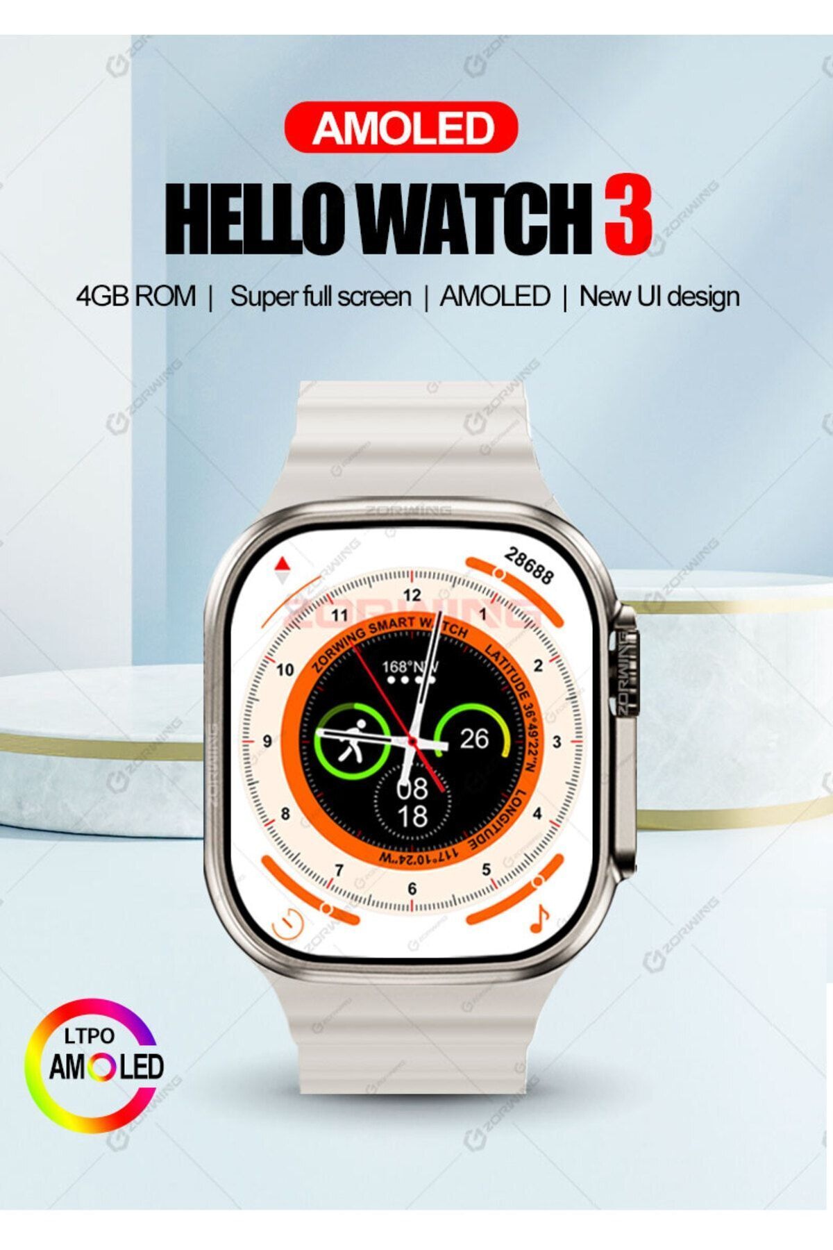 TMAX Hello Watch 3 Amoled Ekran 4gb haf za 2D gorsel i lemci Elektronik