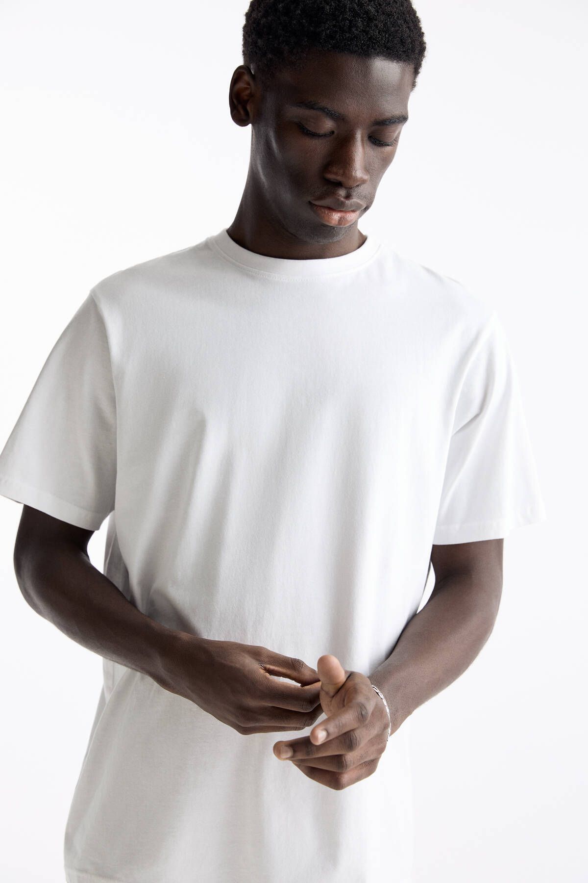 Kısa kollu basic pamuklu t-shirt