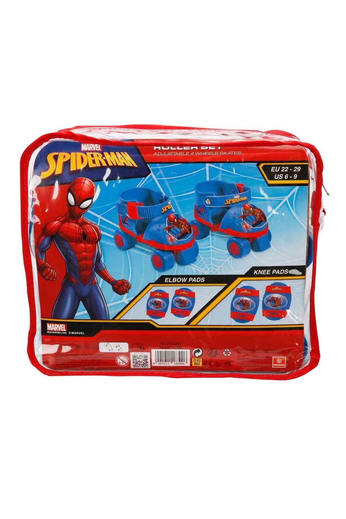 اسکیت کودک مردانه و زنانه 3+ AGE SPIDERMAN 4 چرخ مجموعه ای تک ردیف سفید Genel Markalar