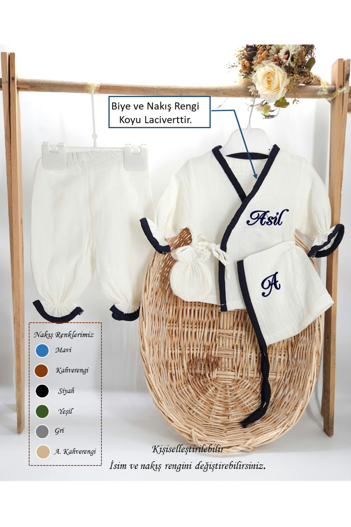 ست نوزادی پسرانه – دخترانه آبی سرمه ای gros shop | HÇBMS01 اورجینال - تصویر 2