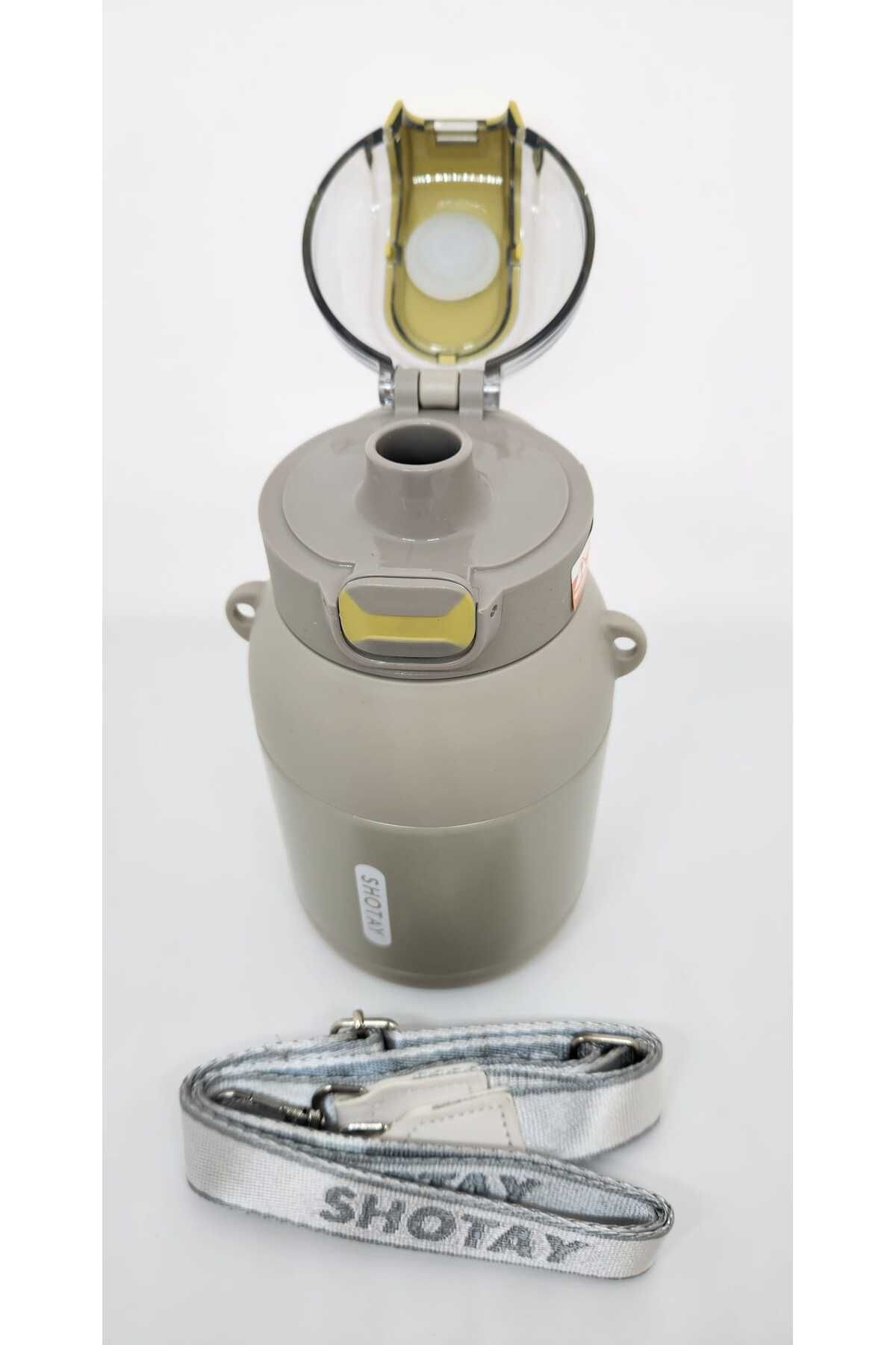 Shotay-Dome ST-8081 800ml Gray Thermos Flask - Use with Steel Straw and Without Straw 3