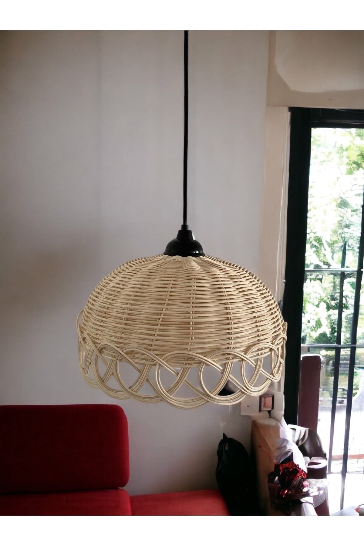 Lampega Rattan Bamboo Wicker Chandelier Handmade 30cm