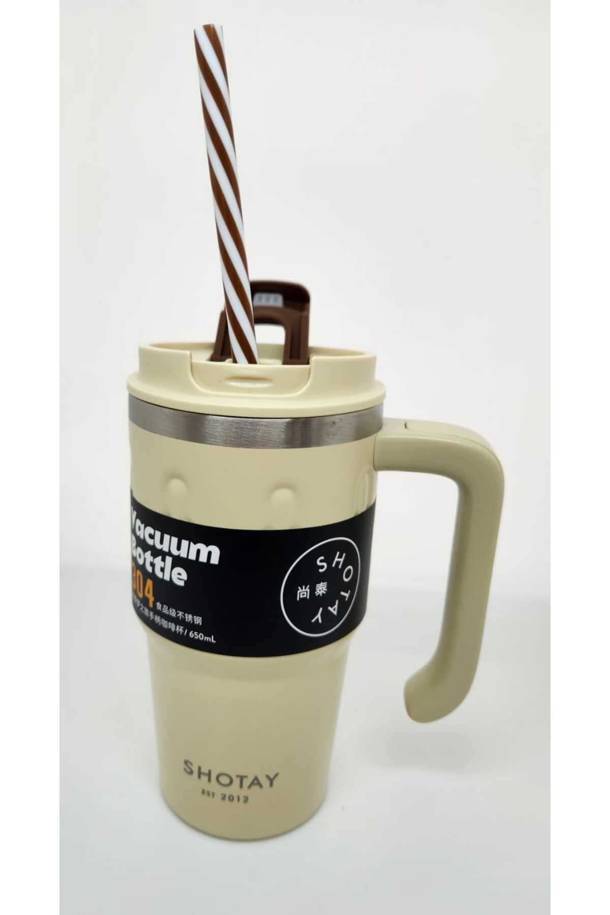 Shotay-ST-8169 Model 680ml Handle Mug - Use Thermos Cup Cream with Straw and No Straw 4