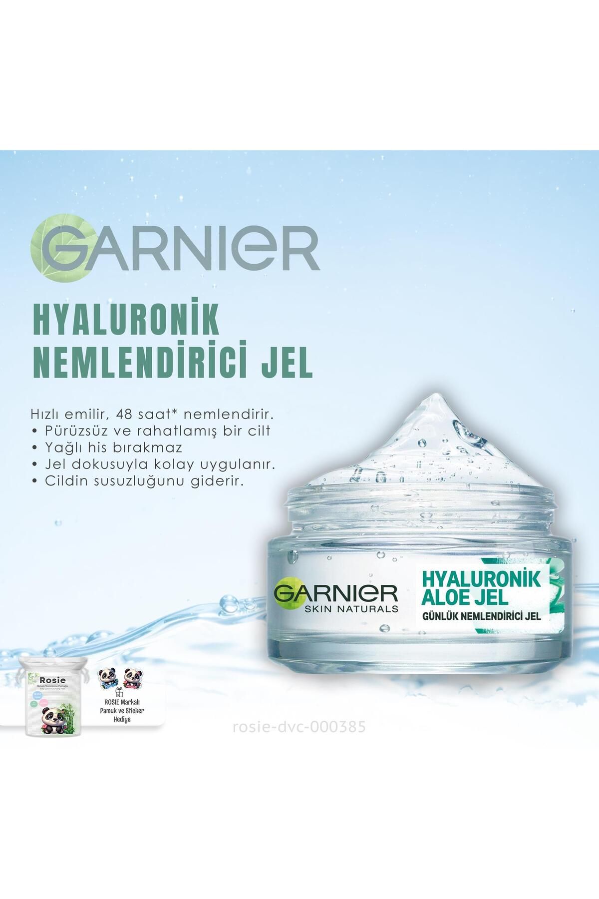 مرطوب کننده روزانه هیالورونیک آلوئه ژل 50 میلی لیتری و رزی Garnier