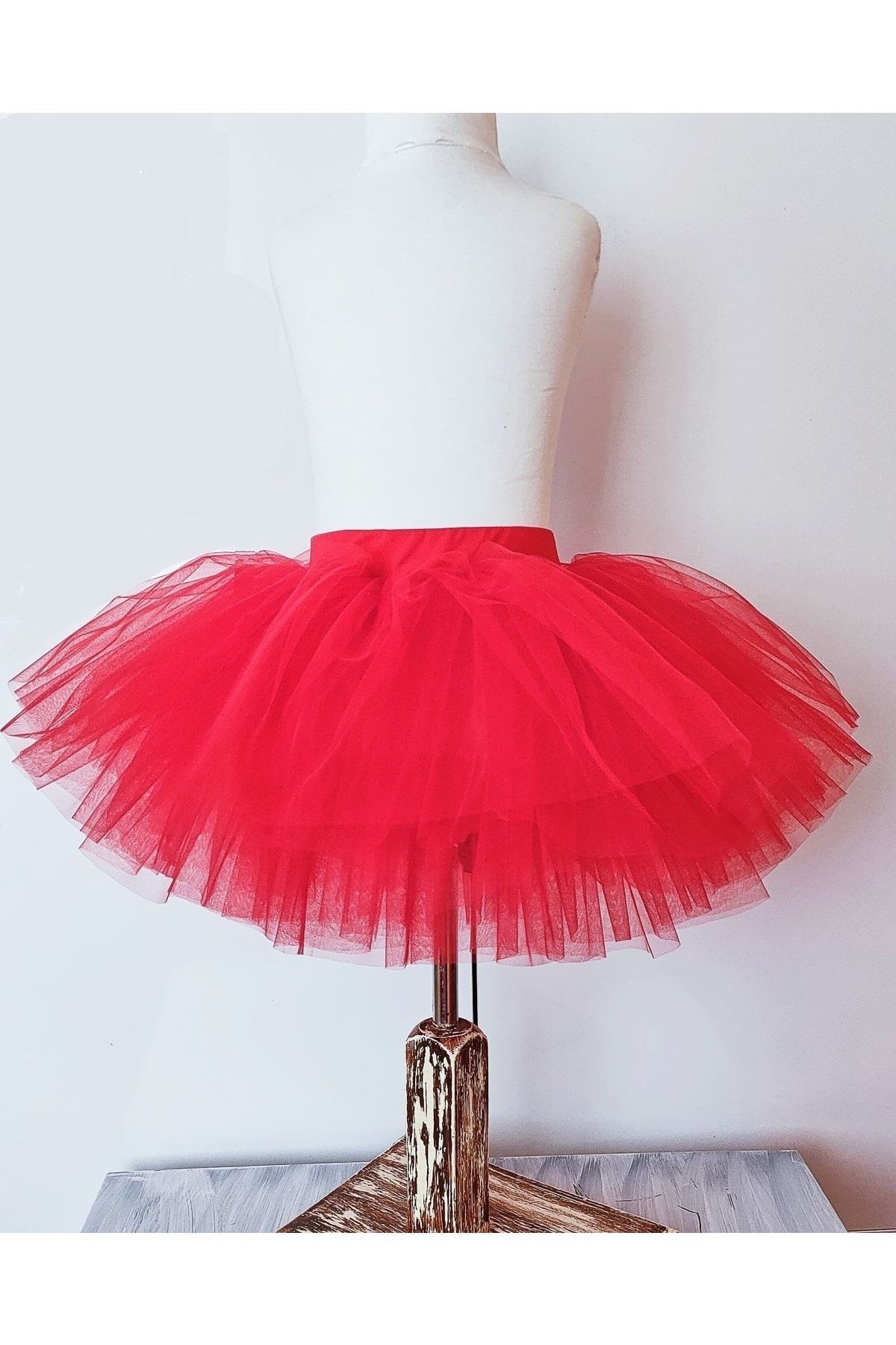 Girls Red Mini Ballet Unlined Gymnastics Tutu Skirt April 23