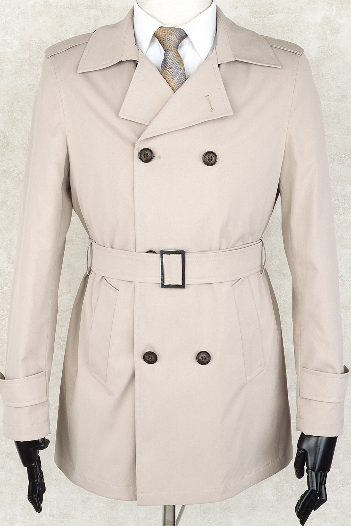  کت ترنچ کمربنددار تک چاک شتری تا زانو