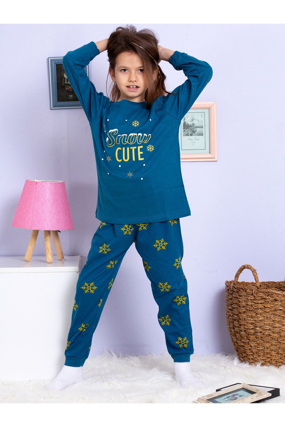 elmas kids Kız Çocuk Pamuklu Pijama Takımı fotoğrafı 7 (önizleme)