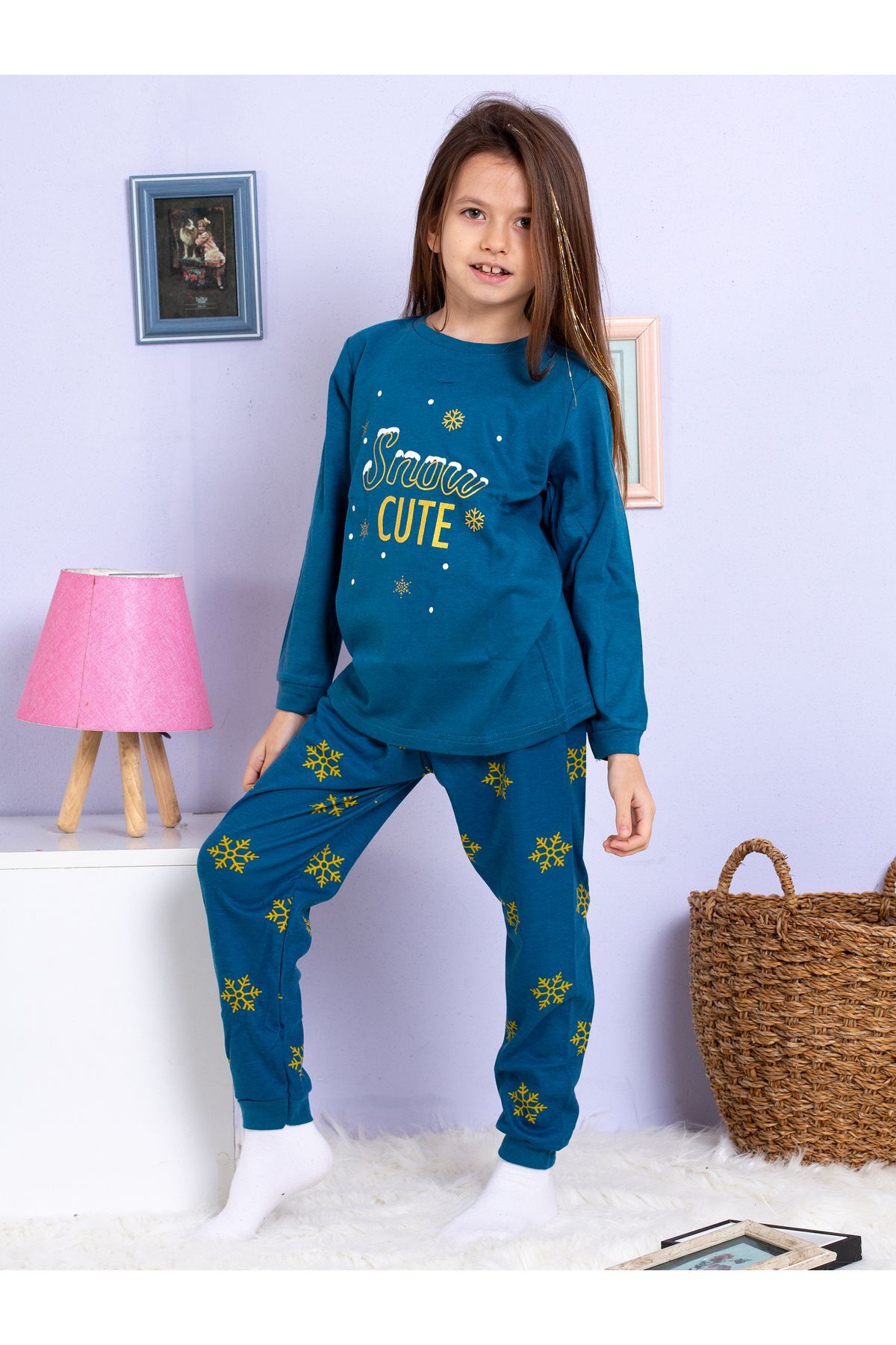 elmas kids Kız Çocuk Pamuklu Pijama Takımı fotoğrafı 6 (önizleme)