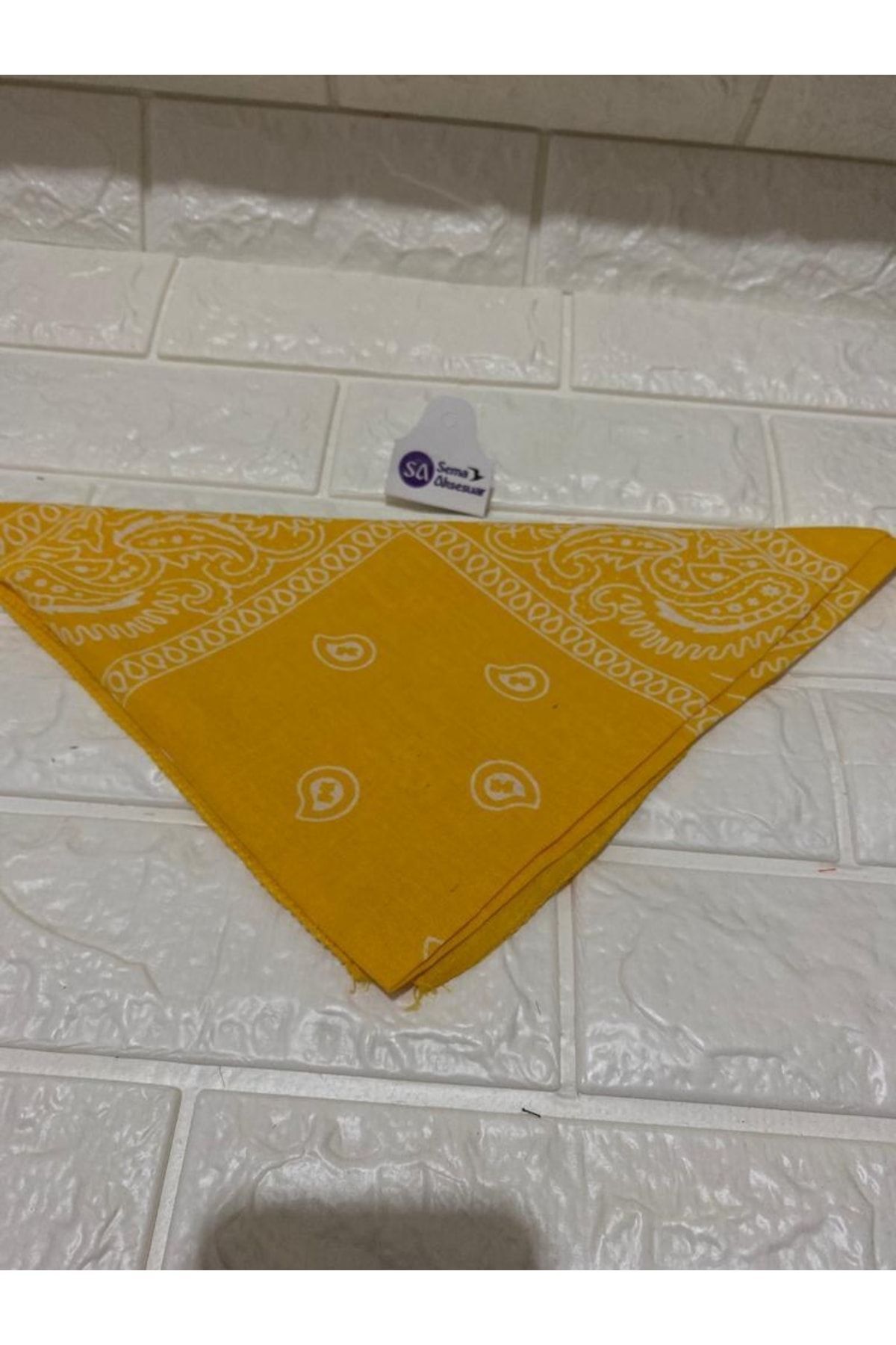 sema aksesuar %100 Pamuk Unisex Etnik Desenli Bandana Fular görsel 2