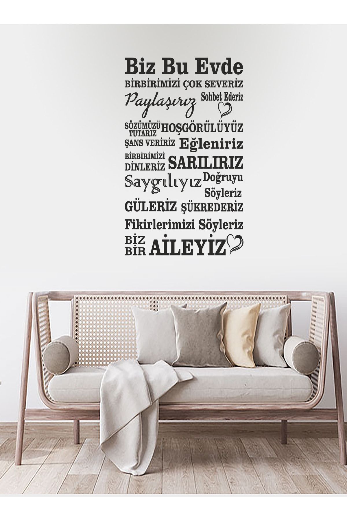Sticker Sepetim Ev Kuralları Siyah Yazı Dekoratif Çok Amaçlı Duvar Sticker 45 cm. fotoğrafı 7 (önizleme)