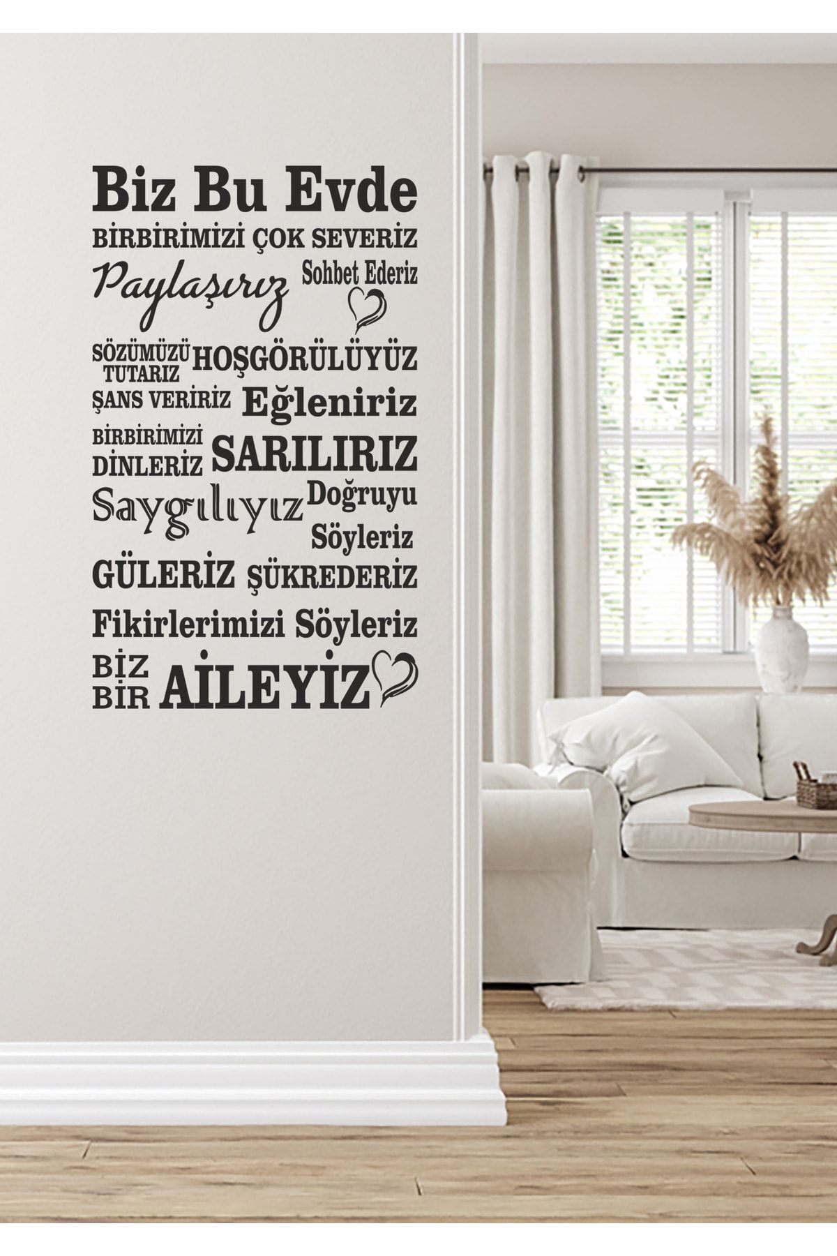 Sticker Sepetim Ev Kuralları Siyah Yazı Dekoratif Çok Amaçlı Duvar Sticker 45 cm. fotoğrafı 5 (önizleme)