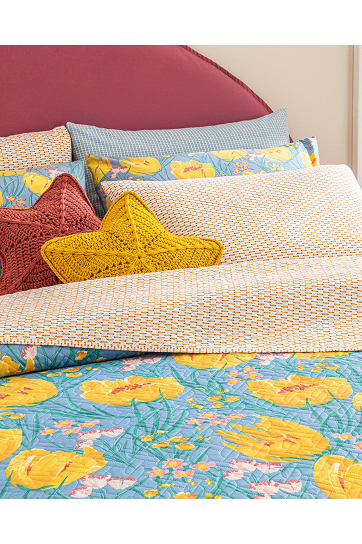 English Home-Blue Tulip Paradise Single Multi-Purpose Blanket 3