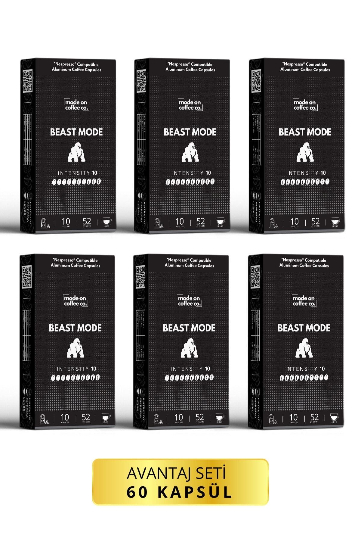Mode On Coffee Co. Beast Mode Nespresso Uyumlu Alüminyum Kapsül Kahve Seti - 60 Adet