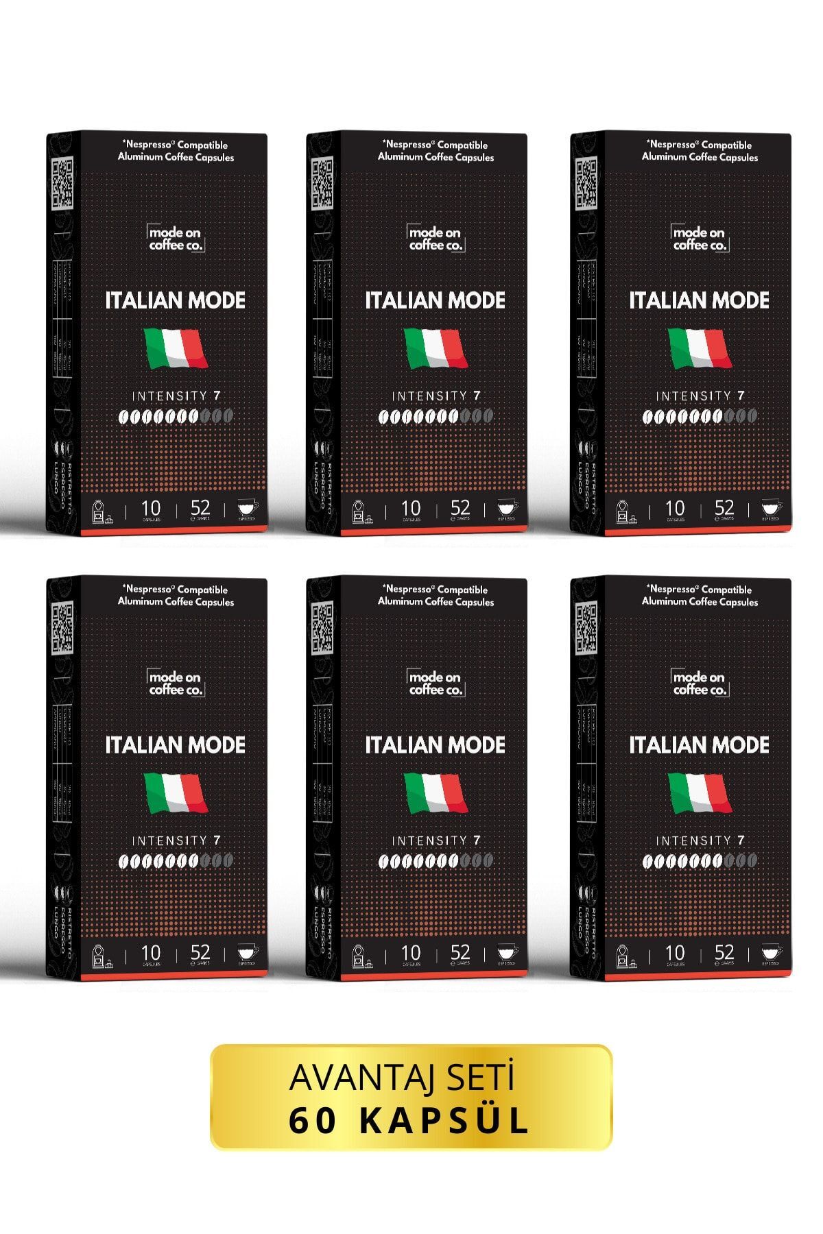 Mode On Coffee Co. Italian Mode Nespresso Uyumlu Alüminyum Kapsül Kahve Seti - 60 Adet