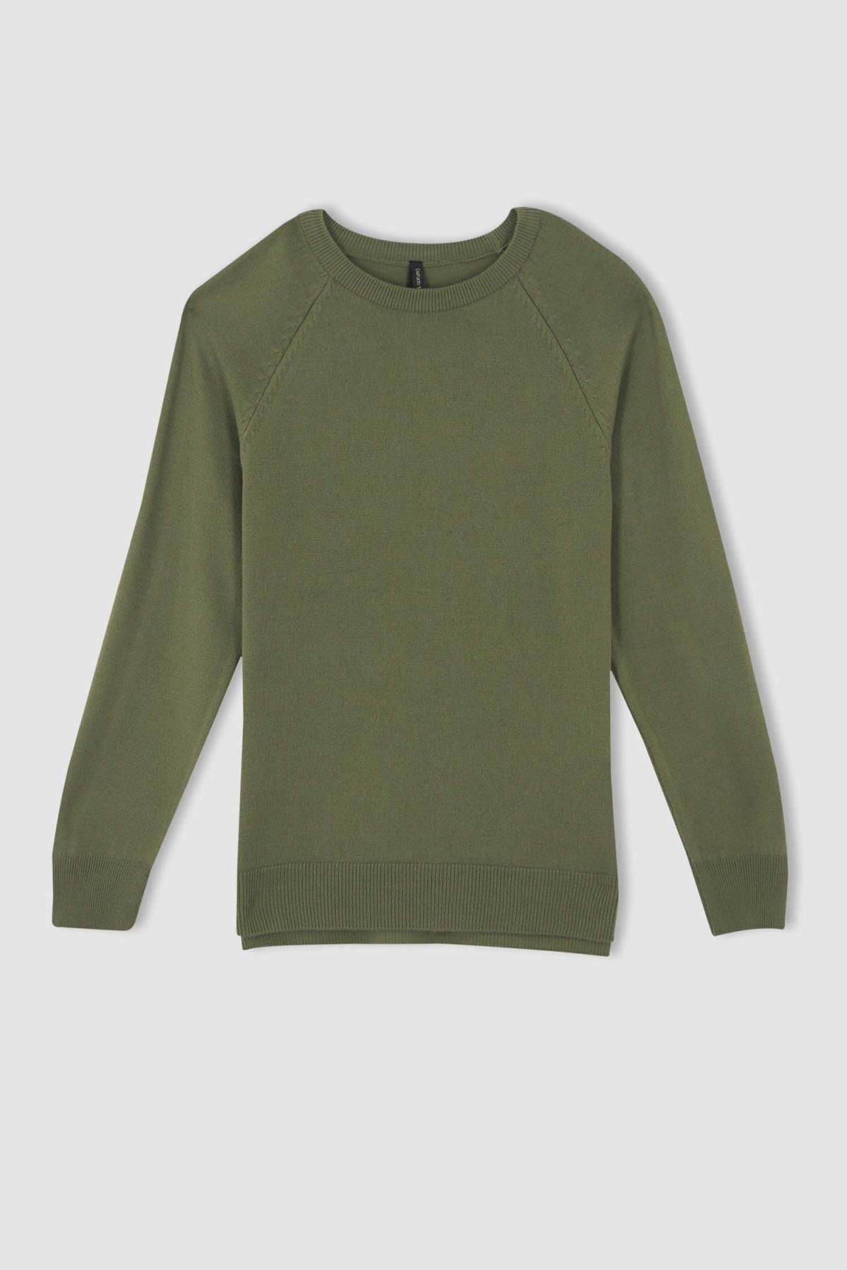 DeFacto-Extra Soft Cashmere Textured Crew Neck Sweater - Regular Fit I6913az22wn 7