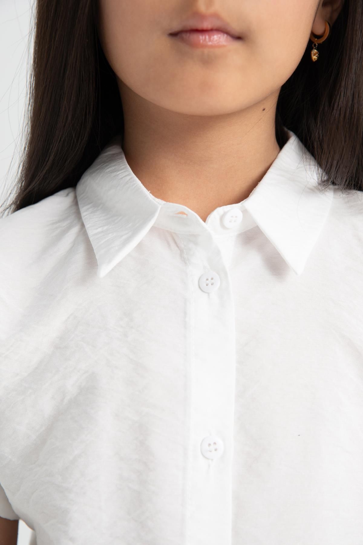 DeFacto-Girl's Crop Short Sleeve Shirt C8287A824SM 5