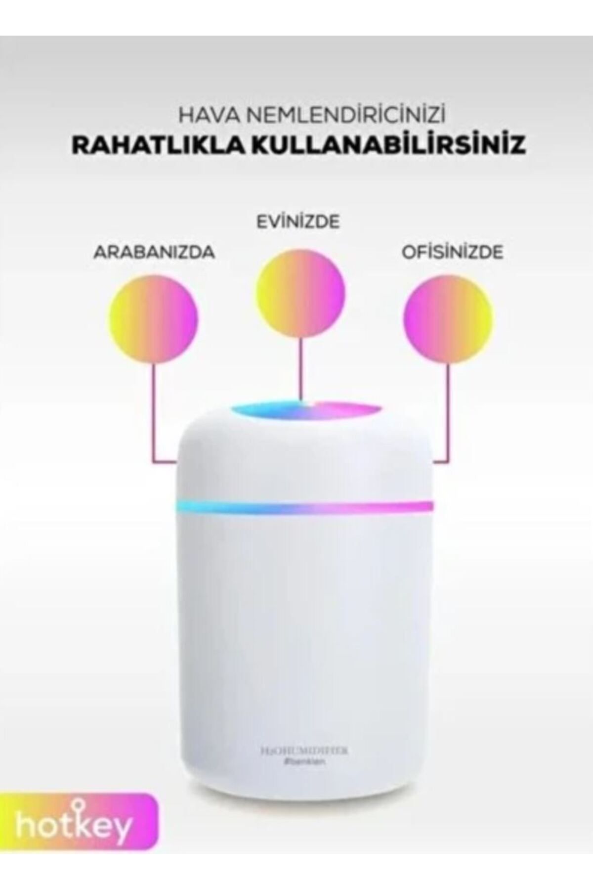 300ML H2O USB Şarjlı Hava Nemlendirici Buhar Makinesi ve Aroma Difüzörü ARALMİNİAVM