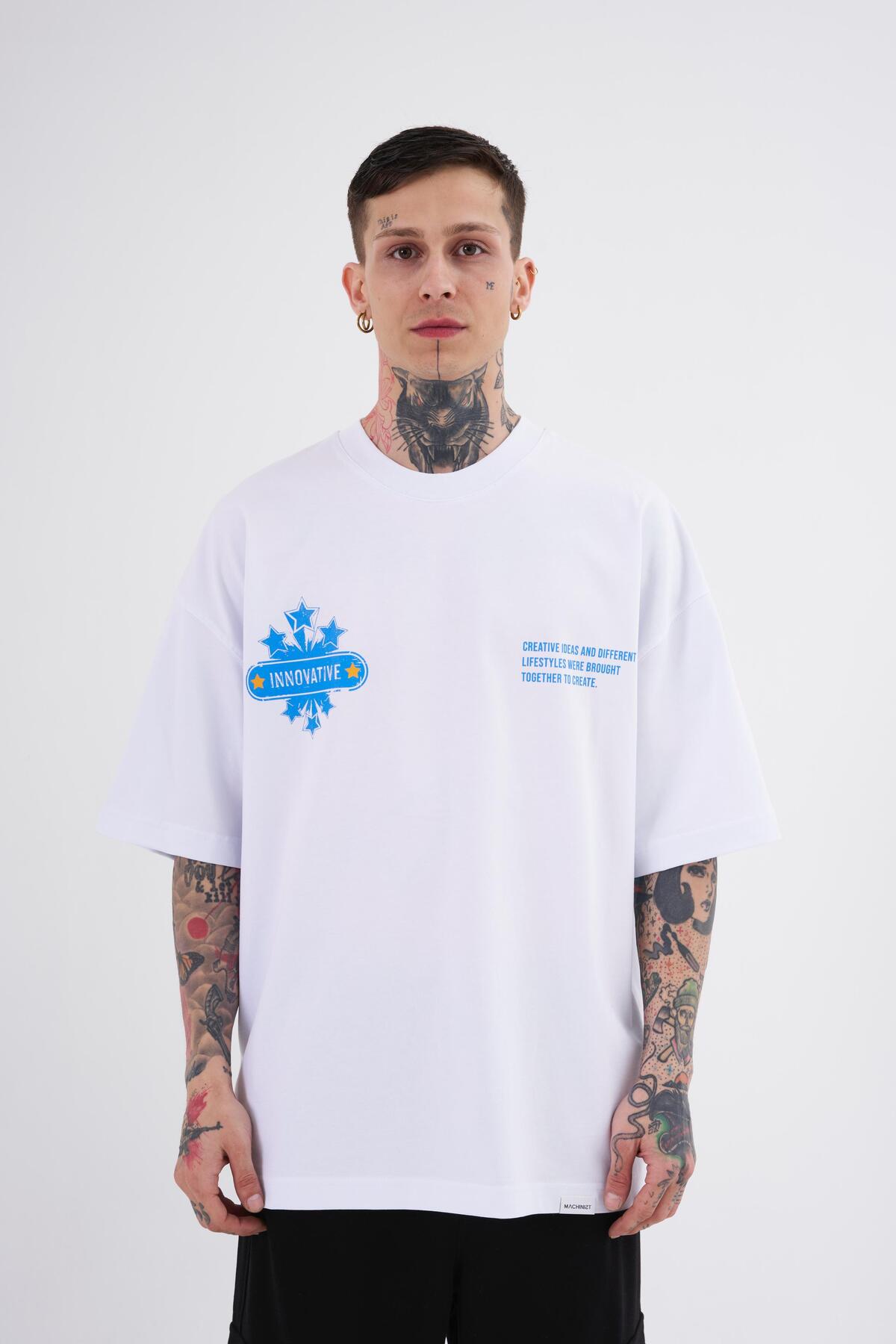 تیشرت مردانه مینیمال چاپ شده به رنگ سبز روشن