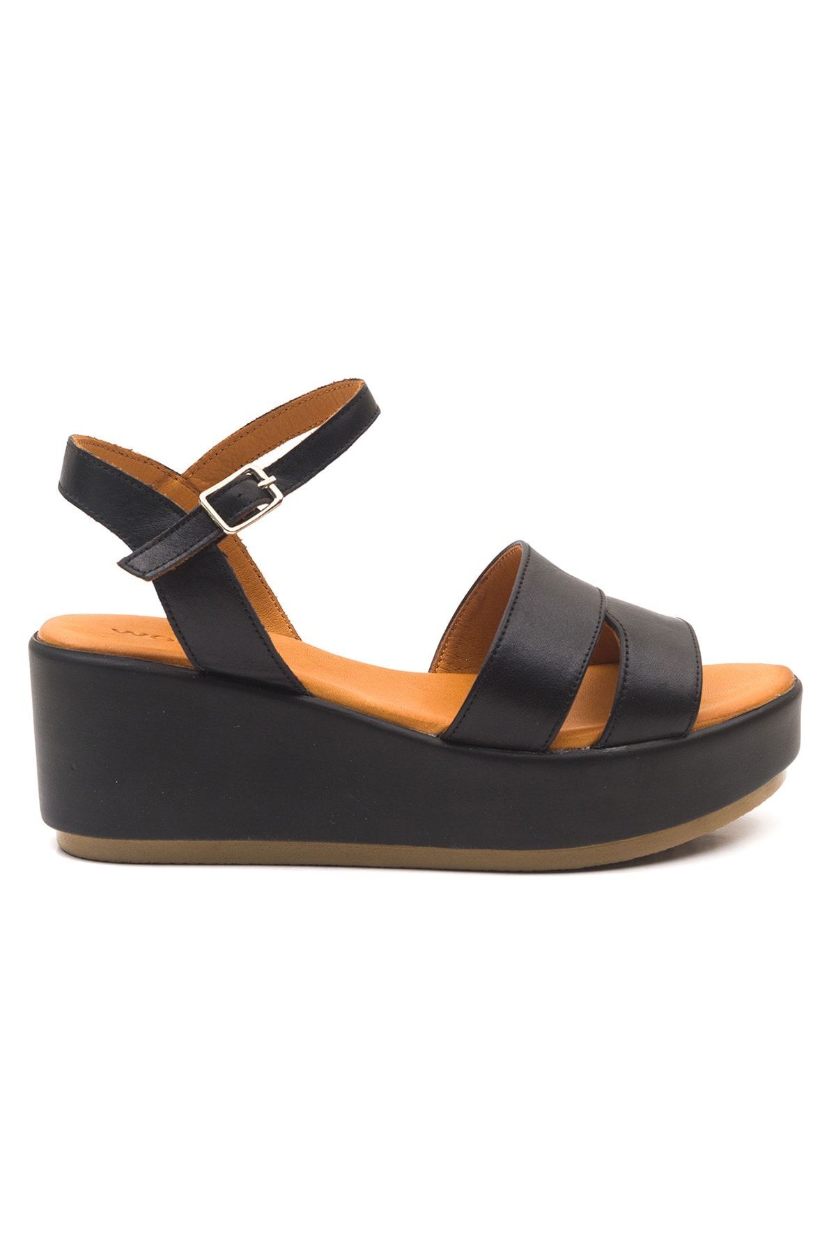 صندل زنانه مشکی ERNİLA | 22101 اورجینال - تصویر 4