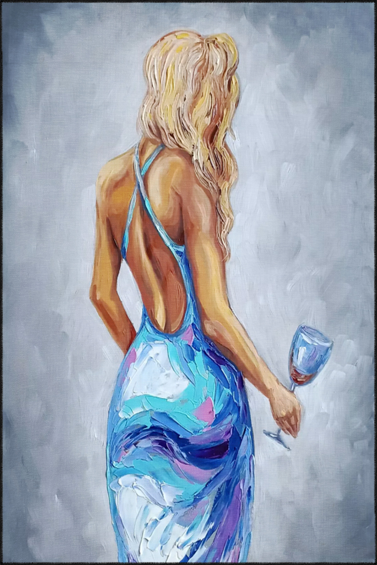 Rugs Modern Halı Kadehli Kadın Renkli Desenli Dokuma Taban Yıkanabilir Halı miravip8711