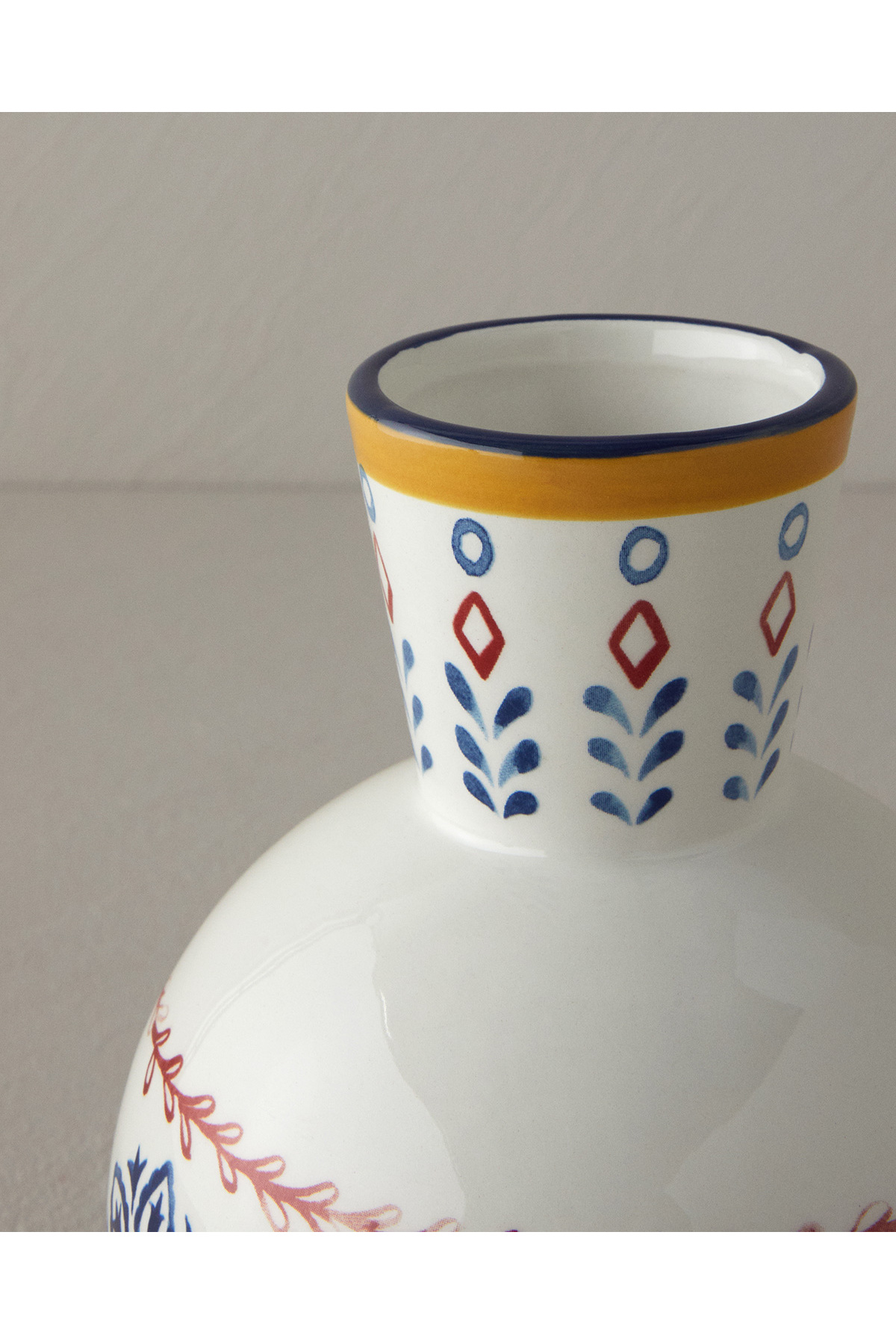 English Home Enrica Dolomite WhiteBlue Vase Trendyol