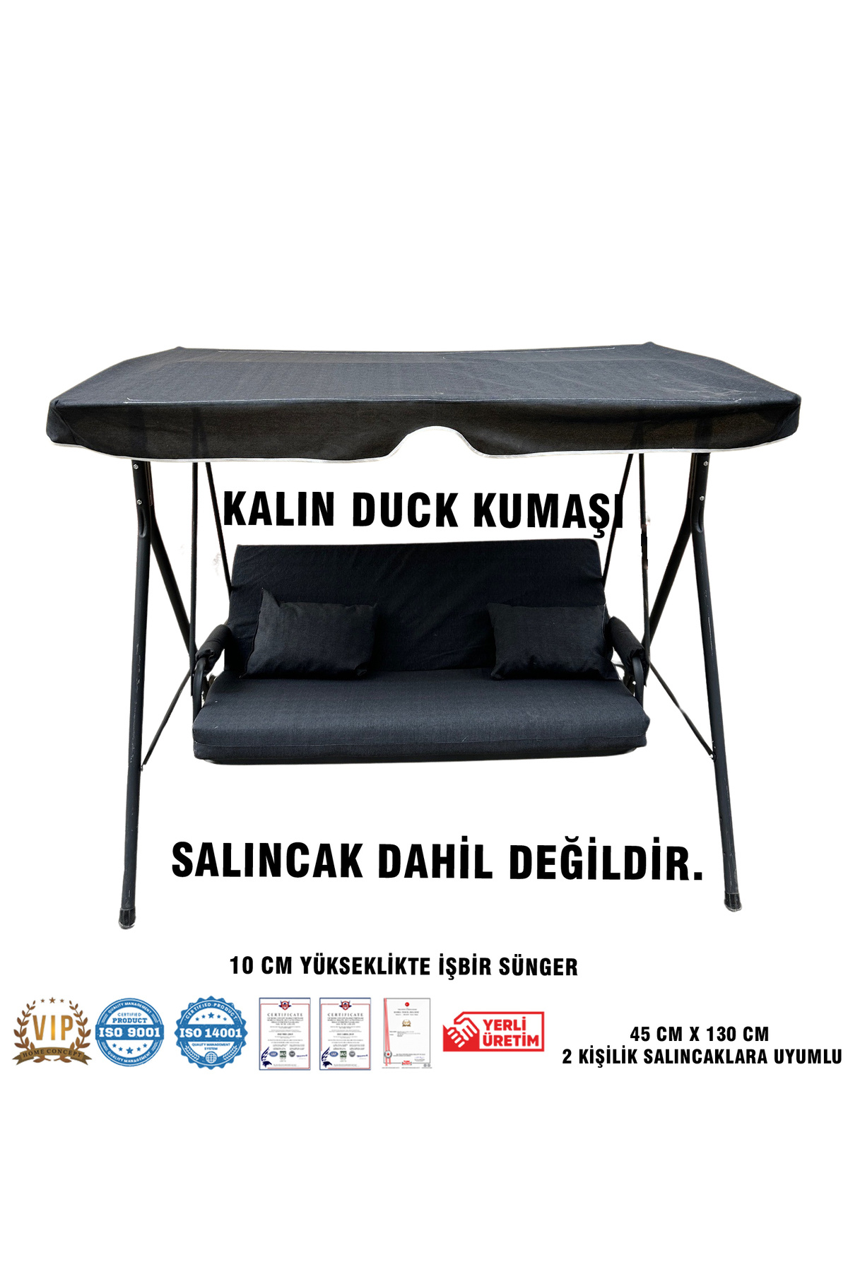 Luxury DUCK Vip Swing Cushion Set 10 CM Sponge Awning Swing Cushion Set-BLACK