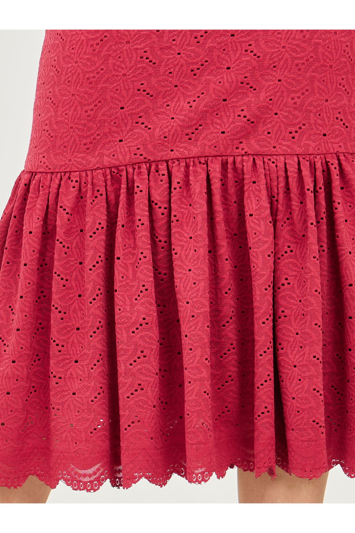 Styli-Broderie Frill Hem Sheath Midi Dress 3