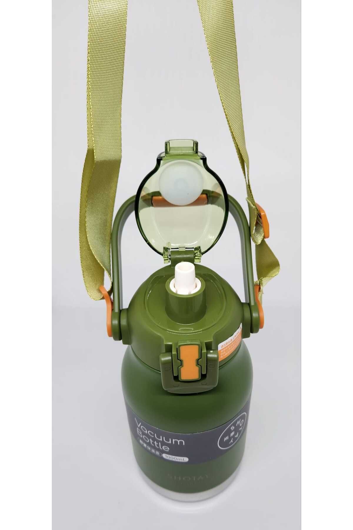 Shotay-ST-8250 Model Green Flask 1000ml Capacity with Handle and Strap with Straw-No Straw 2 Different Uses 4