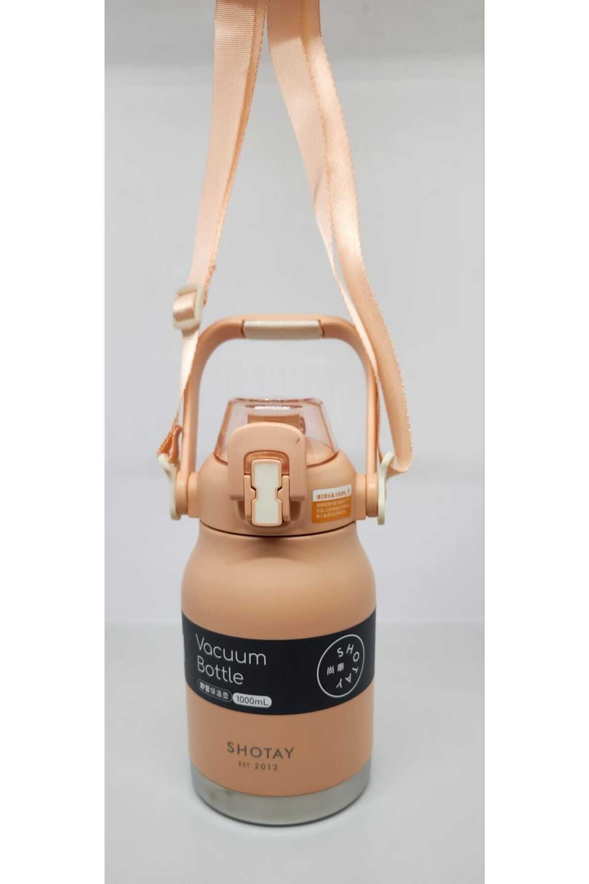 Shotay-ST-8250 Model Pink Flask 1000ml Capacity with Handle and Strap with Straw-No Straw 2 Different Uses 2