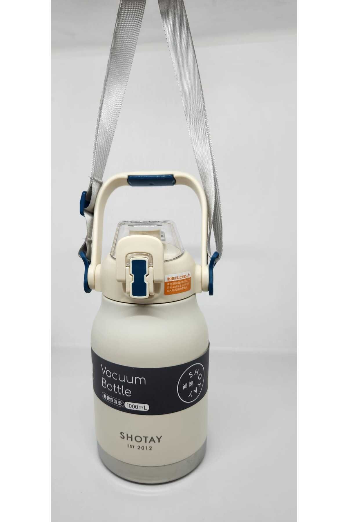 Shotay-ST-8250 Model with Handle and Strap 1000ml Water Bottle with Straw and Straw Cream Phone Holder 2 Different Uses 3