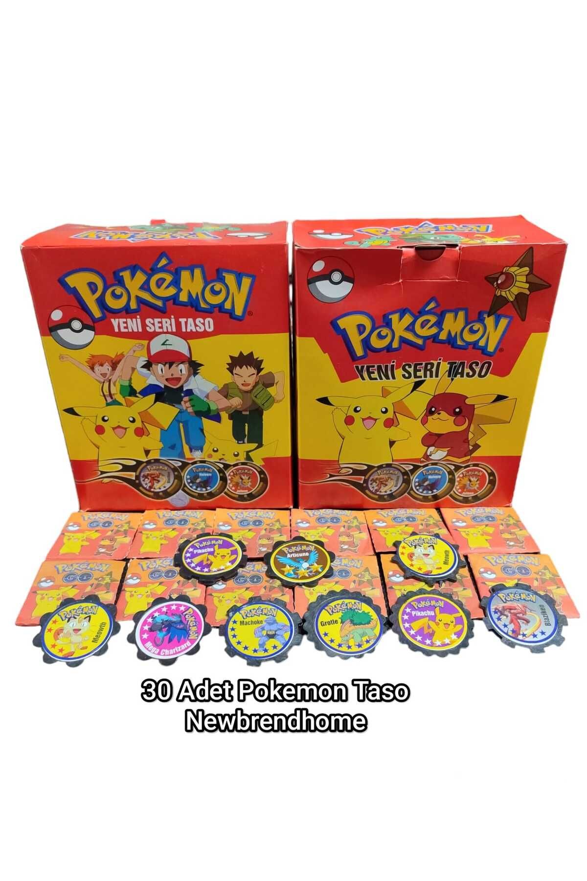 Pokemon Yeni Seri Taso (30 Adet) En Sevilen Nostaljik Pokemon Karakter Tasoları