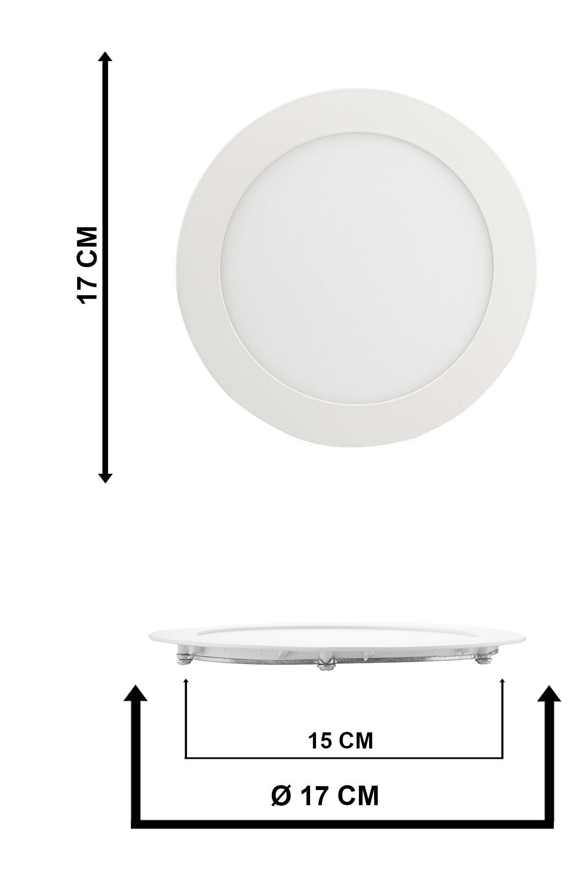 Begüsa-Slim Led Panel 12w Round Flush Mounted White 3000 K 3