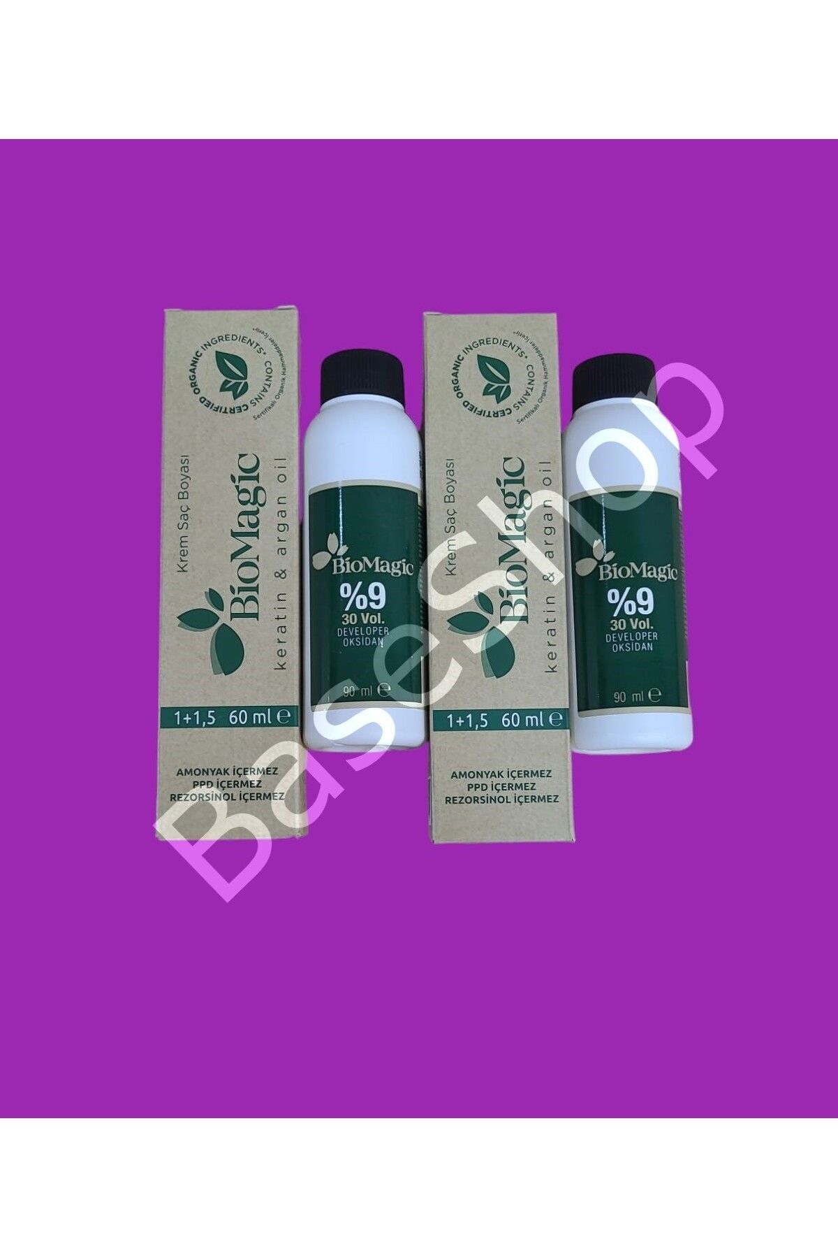 Hair Dye 8.11 Intense Ashy Light Auburn x 2 pcs & 30 Vol. اکسیدان 2 ADT BioMagic